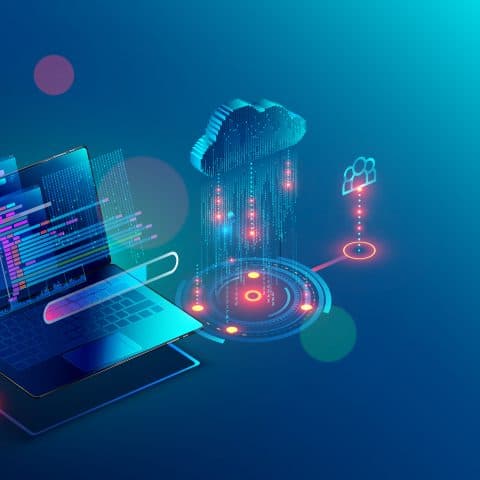 Cloud- und Plattformmotiv der alten Multiplattform-Seite